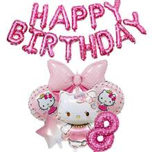 Sanrio Number Balloon Banner Set Hello Kitty Birthday Party Decoration Mall Holiday Decor Hello Kitty Printed Number Balloon Set Birthday Party Scene Decoration Hello Kitty Party Balloon Banner Decoration Party Balloon Room Decoration Hello Kitty Cute Birthday Balloon Package Birthday Decoration Hello Kitty Party Decoration Back To School Season Holiday Gift - Pink - View 10