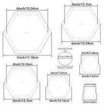 5pcs Hexagon Quilting Templates, Acrylic Material, Transparent, DIY Patchwork Cutting Craft Tool, 5 Sizes, With 3.5mm Seam Allowance, Suitable For Sewing Machine Projects - Multicolor - View 17