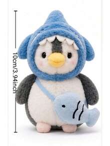3.94in Cute Penguin Plush Toy-Fluffy And Soft.Halloween Costume Party Favor Silicone Baby Doll Full Silicone Body Reborn Baby Dolls Stuffed Animals Teddy Bear Room Decor Squishy Crunch Squishy Squish Squishy's Squishy>Jumbo Toys - Multicolor - View 13
