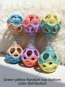 Baby Rattle Ball With Handle - Colorful Shaking Rolling Sensory Toy, Easy-To-Grip Baby Rattle Ball - Multicolor - View 12