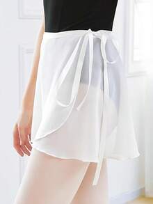 Women's Ballet Skirt: Chiffon Waistband, Adult Dance Skirt, Basic Training Set, One-Piece Shaping Training Skirt White Fall - White - View 1