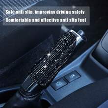 1pc Sparkling Rhinestone Decorated Car Handbrake Cover, Fashionable Shiny Handbrake Protector, Universal Women's Car Interior Decor Accessory - 1pc - View 8