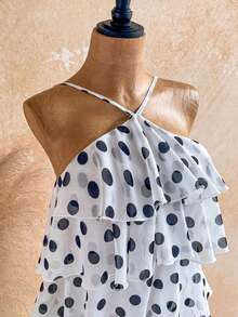 Nuevo vestido elegante y romántico para invitados de boda, de unicolor, con espalda descubierta, multicapa con volantes de gasa, minivestido, adecuado para estilo bohemio, boho - Multicolor 2 - Ver 3