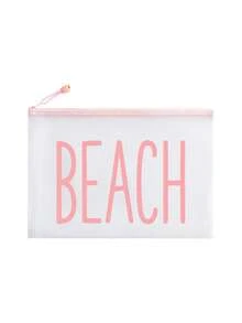 Túi đi biển thời trang chống nước màu Macaron, in chữ "BEACH" nhiều màu. Túi đựng mỹ phẩm trong suốt dung tích lớn, túi đựng tài liệu khóa kéo PVC - nhẹ, lưu trữ mùa xuân/hè, phù hợp để bơi, đi biển, lặn và kỳ nghỉ hè, học sinh quay lại trường, túi lưu trữ chống nắng, phù hợp cho bạn bè, gia đình, bạn thân, bạn cùng lớp. Quà tặng và quà lưu niệm hoàn hảo cho sinh nhật, ngày lễ, tiệc, đám cưới (phù dâu), kỳ nghỉ - Nhiều màu - Xem 17