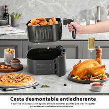 Freidora de Aire Inteligente 1750W, 7L de Capacidad, 7 Menús Preprogramados, Control de Temperatura y Temporizador, Cesto Antiadherente y Fácil de Limpiar - Aigostar - Tipo de Enchufe A USA (110-127V) - Ver 7