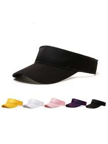 1 chiếc mũ thể thao chống nắng unisex có thể điều chỉnh - Mũ đội đầu rỗng màu trơn - Xem 5