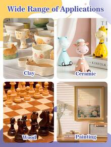 Air Drying Clay Glaze Oil With High Gloss, Fade Resistance And Non-Yellowing Properties. It Provides A Protective Clear Coating Suitable For Artwork Made From Clay, Plaster, Polymer Clay. - Sets - View 5