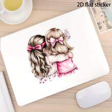 1pc Two Girls Hugging Car Sticker - Durable Fantasy Cartoon Animal Theme Decal For Car, Laptop, Truck, Window, Wall - 1pc - View 2