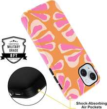 iPhone15 Handyhülle, ,, Sommer-Blumenmuster-Design, geeignet für Mädchen, Schutzhülle, doppelschichtige stoßfeste weiche Silikon-TPU-Hülle, 04 - Weiß 1 - Übersicht 5