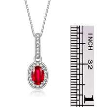 RYLOS Necklaces for Women Silver 925 Halo Designer Necklace with Gemstone and Genuine Diamonds with 18" Chain 6X4MM Birthstone Womens Jewelry Silver Necklace For Women Diamond Necklaces for Women - Plata de ley - Ver 4
