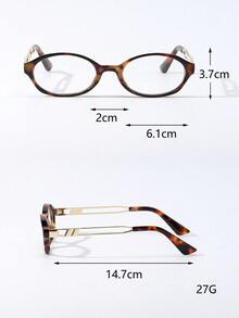 Visivana 1 Pair Women's Cat Eye Small Frame Metal Leg Personalized Retro Street Style Non-Prescription Glasses, Suitable For Daily Outfit Accessories - Clear - View 7