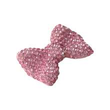 Pegatina decorativa para coche con lazo rosa completamente cubierto de rhinestones, accesorio pequeño y brillante de estilo femenino y elegante para la pantalla de navegación y la consola central - lazo de pedrería - Ver 8