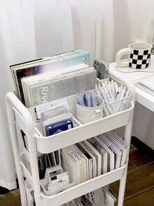 1pc Multi-Tier Rolling Storage Cart, Multipurpose Shelving Unit For Kitchen, Bathroom, Bedroom, Etc. - Multicolor - View 6