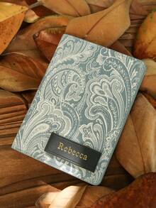 Takeoak 1PC Custom Hot Stamping Vintage Paisley Patten Passport Cover Custom Retro Passport Cover Personalized Name Boho Passport Holder For Travel Essentials, RFID Blocking Travel Document Organizer For Women And Men Unique Holiday Gift - Multicolor - View 11
