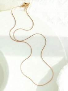 Nooxian Minimalist Chain Necklace - Yellow Gold 7 - View 2