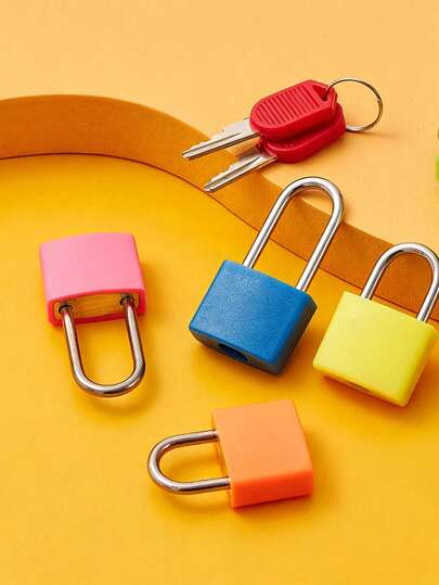1/3Pcs Colorful Padlocks, Mini Keyed Padlock With Keys, Plastic Cover Metal Small Padlock, Multicolor Tiny Lock For Luggage, Backpack, Gym Locker, Suitcase & Classroom Matching Game