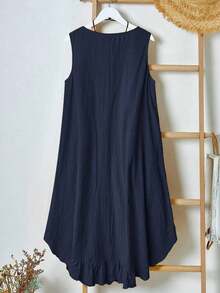 Women Midi Dresses - Navy Blue 2 - View 7