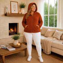 Plush Teddy Coat With A Soft Touch And Perfect Comfort For Cold Winter Days! 12925.C1 - 鏽棕色 - 查看 6