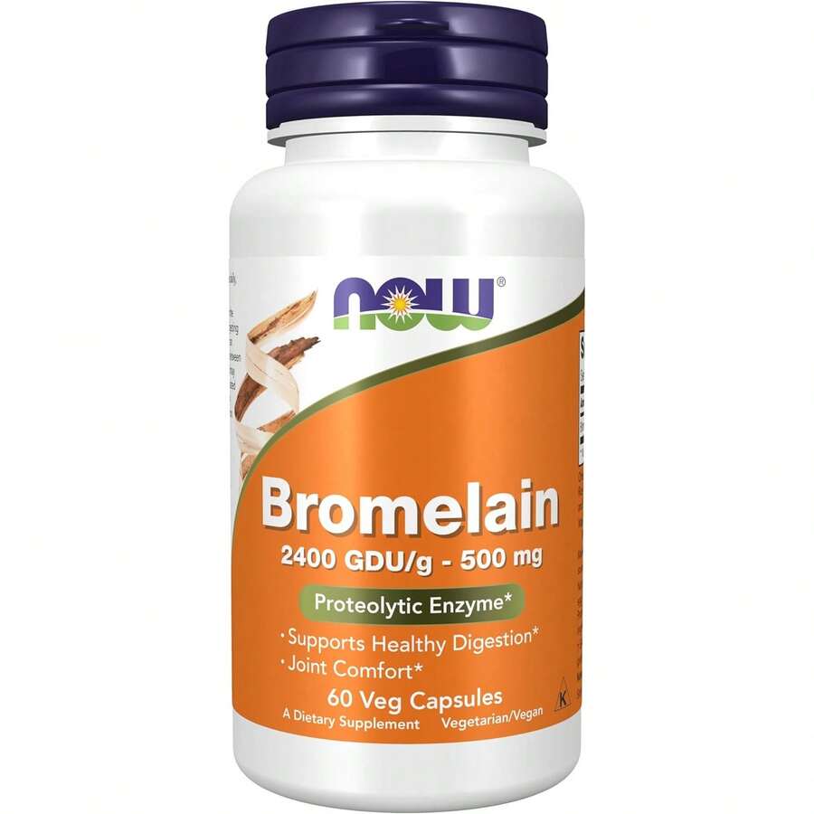 NOW Foods Bromelain 2400 GDU/G - 500 Mg, Proteolytic Enzyme*, 60 Veg Capsules - 60 片裝 - 查看 1