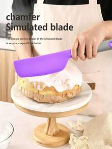1pc Extra Large Silicone Cake Spatula - Heat Resistant, Non-Stick, Flexible Kitchen Tool For Cooking, Baking, Mixing And Scraping, Silicone Jam Mixing Scraper Large Cake Cream Spatula Baking Kitchen Baking Tool, Kitchen Accessories, Baking Equipment Accessories, Cake Supplies - Multicolor - View 4