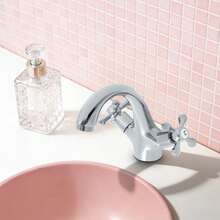 YUNRUX Retro Bathroom Faucet, Two-Handle Bathroom Faucet, Washbasin Faucet With Two Handles - Silver - View 11