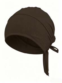 CONFLASS 1/3pcs Women's Soft Elastic Tie Headscarf, Muslim Headwrap Inner Cap, Breathable Sleeping Cap For Curly Hair, Adjustable For Daily & Nighttime Use, Multiple Colors Available - Strappy Bottom Hat - View 20