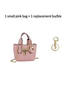 Mini Keychain Storage Bag, New Personalized Crossbody Handheld Small Square Bag Portable Small Coin Purse & Earphone Case, Hand-Carried Shoulder Crossbody Bag, Bag Charm Accessory, Fashion Versatile Mini Simple Cute Small Wallet, Creative Coin Purse Keychain Bag, Mini Version Bag, Pocket Wallet, Fashionable & Fun, Suitable For Shopping, Commuting, School, Office Workers, Travel Enthusiasts. - Multicolor - View 12