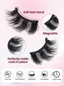 MAANGE 1對磁吸貓眼假睫毛 9-15mm，雙層睫毛打造3D蓬鬆濃密效果，捲翹長尾款，延伸眼角，自然放大眼睛，附內置鏡子圓盒，攜帶方便，可重複使用，免膠水，適合初學者的彩妝工具，佳節禮物 - 半眼睫毛 - 查看 11