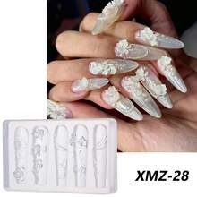 Butterfly Orchid & Lily Silicone Nail Art Mold, 3D Flower Nail Decoration Mold With Carving Pen, Transparent Modeling Template For Hibiscus & Cherry Blossom Design, Suitable For Spring/Summer Resin & Epoxy Professional Supplies - Clear - View 10