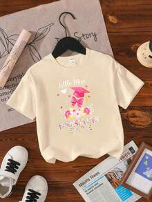 Little Miss Graduation Party T-Shirt For Girls - Apricot - View 6