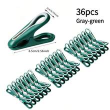 12/24/36pcs Seamless Strong Fixing Sock Clips, Suitable For Storage Baskets, Multi-Functional Plastic Clips, Home Anti-Wind Anti-Slip Dormitory Supplies (Storage Basket + Non-Marking Peacock Clips) - Multicolor - View 15