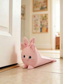3D Printed Cute Pink Cat Door Stopper, Creative Rabbit Ear Cat Design, Non-Slip And Wear-Resistant, Prevents Hands From Being Pinched And Doors From Slamming, Suitable For Home And Office Environments, Ideal For Daily Use, Easter, Mother's Day And Other Holidays - Multicolor - View 3