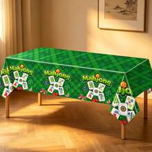 1/3PCS Mahjong Disposable Plastic Tablecloth 54" X 108" Green Class Of Mahjong Party Table Cloths Disposable For Mahjongs Birthdays Party Supplies Decorations Tables Graduation Party Indoor Or Outdoor - Mahjong Tablecloth - View 8