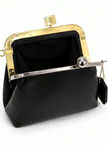 Pochette piccola con clip in metallo, tracolla regolabile, dimensioni compatte per l'uso quotidiano. - nero - Visualizzare 8