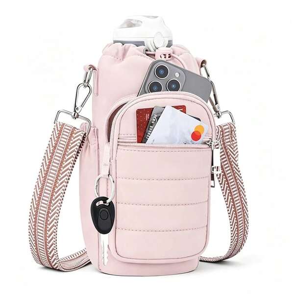 Comes With Shoulder Strap Water Bottle Bag And Phone Bag, With A Capacity Of 40 Ounces, Suitable For Walking And Hiking.