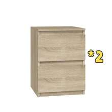 30x30x40cm 2抽屜床邊櫃，現代極簡風床頭櫃，4色可選，適用於臥室、客廳、居家辦公室的小型窄身儲物櫃，省空間緊湊式床邊櫃，配備滑順抽屜 - 彩色 - 查看 13