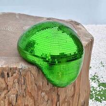 Melting Style Disco Ball Ornament, Asymmetric Mosaic Mirror Disco Ball Sculpture, Silver Pink Green Multicolor Reflective Desktop Decor, Qixi Festival Gift, Retro Luxury Room Decoration Home Bar Party Wedding Tabletop Decor Gift - Multicolor - View 8