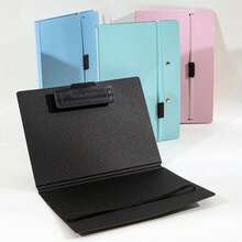 Morandi Color A5 Foldable Clipboard Folder Waterproof PP Writing Pad Board With Elastic Strap Portable Document Paper Holder For Office School - Multicolor - View 6