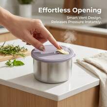 304 Stainless Steel Food Container, Stackable Refrigerator Sealed Fresh-Keeping Box, Fruit And Vegetable Meat Storage Box With Lid, Large Capacity Food Preservation Box, Suitable For Kitchen Food Storage And Organization - Multicolor - View 8