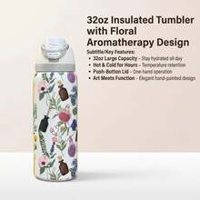 32oz This Stainless Steel Insulated Water Bottle Is Sufficient To Meet Your Daily Hydration Needs. It's Easy To Clean, Leak-Proof, Durable, And Resistant To Breakage. Convenient To Use, Lightweight, And Portable, It's Suitable For Various Occasions Such As Fitness, Running, And School. - 白色 - 查看 5