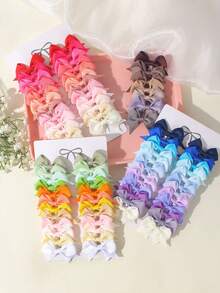 24入組彩虹漸層 grosgrain 緞帶蝴蝶結髮夾套組，柔軟瀏海側邊夾，適合節日派對/拍照拍攝 - 混合色 - 查看 9