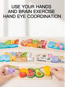 Wooden Children's Stereoscopic Puzzle Building Blocks, Parenting Toy, Educational Gifts For Boys & Girls - Multicolor - View 7