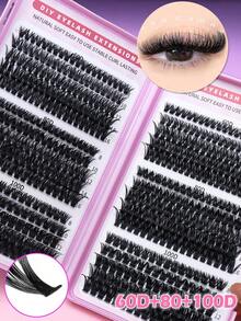 Large Capacity Eyelash Book, 540 Clusters D-Curl Natural Curl Eyelash Extensions, Fluffy And Dense Individual False Eyelashes, Wholesale Thick And Curly False Eyelashes, Soft And Lightweight, Suitable For Parties, Nightclubs, Daily Work, Meetings And Other Occasions, 3D Faux Mink False Eyelashes - D - View 7