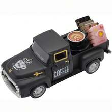 1pc Vintage Mini Metal Pickup Truck Decor For Coffee Bar, Includes Book Accessory, Suitable For Coffee Station, Farmhouse Style Tiered Tray Tabletop Decor, Home Kitchen, Office, Cafe - Coffee Version - View 12
