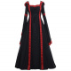 Lace-up Women's Dress In Black and Red