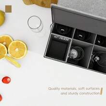 Homyfort - copas vino con divisores recipientes vidrio con carcasa dura servicio para 24 copas de vino o copa - Gris - Ver 5