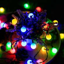 loyyz Solar Globe Outdoor String Light,IPX4 Cystral Fairy Light,12M/7M/5M Solar Garden Twinkle Light 8 Mode,Hanging Lighting For Outside Decor,Backyard,Porch,Yard,Christmas Tree,Balcony,Wedding,Advent, Easter,Christmas Colorful - Colored Light - View 8