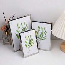 4*6, 6*8, 8*10 Inch Metal Photo Frame, Durable And Sturdy, Can Be Displayed On Tabletop Or Hung On Wall, Elegant And Long-Lasting Home Decor, Holiday Gift, Gold Or Silver Available - Multicolor - View 4