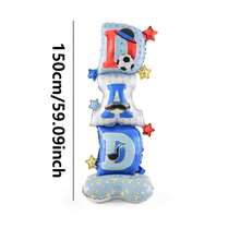 59.09 Inch Giant Standing Father's Day Balloon Decoration Set, "DAD" Letter Balloons, Suitable For Father's Day Party, Birthday, Family Gathering Decoration, With Hat And Tie Creative Design, Creating A Warm And Fun Holiday Atmosphere. - Multicolor - View 6