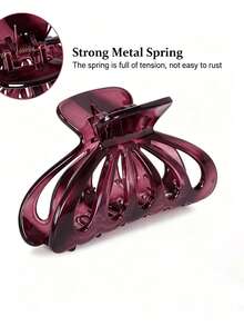 1pc European And American Style Colored Transparent Shower Clips, Hair Clips, Buns Clips, Shark Fin Clips, Hairpins - Multicolor - View 2